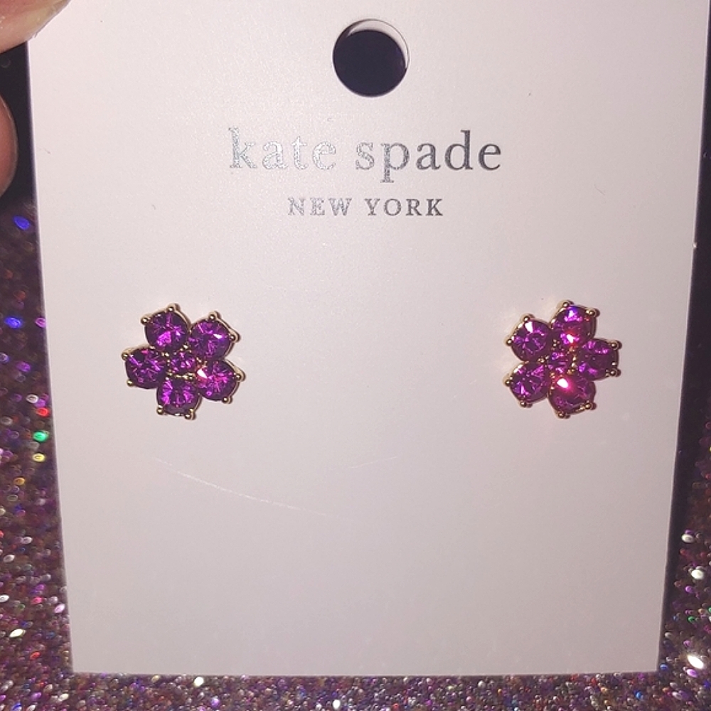 Kate Spade deep magenta flower studs Earrings